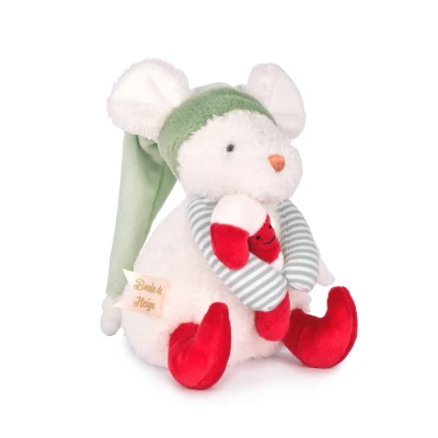 DOUDOU ET COMPAGNIE DOUDOU przytulanki myszki świąteczne Boule de Neige  15 cm 6 szt. ZESTAW
