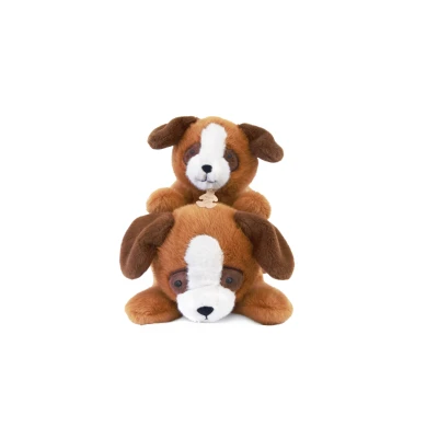 DOUDOU ET COMPAGNIE DOUDOU obciążeniowy pluszowy pies Les P'tits Relax Histoire d'Ours 22 cm brązowy