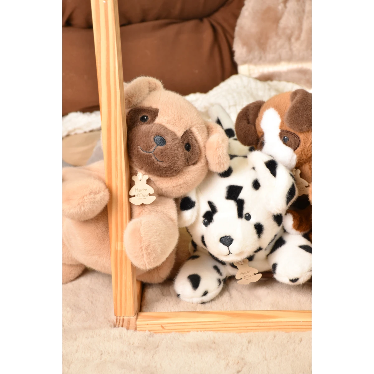 DOUDOU ET COMPAGNIE DOUDOU obciążeniowy pluszowy pies Les P'tits Relax Histoire d'Ours 22 cm brązowy