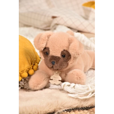 DOUDOU ET COMPAGNIE DOUDOU obciążeniowy pluszowy pies mops Les P'tits Relax Histoire d'Ours 22 cm biały