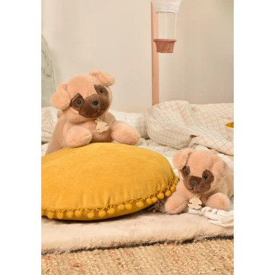 DOUDOU ET COMPAGNIE DOUDOU obciążeniowy pluszowy pies mops Les P'tits Relax Histoire d'Ours 22 cm biały