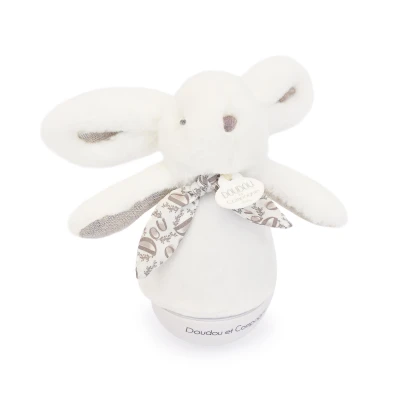 DOUDOU ET COMPAGNIE DOUDOU lampka nocna muzyczna Lapin Doudou Culbuto  16 cm biała