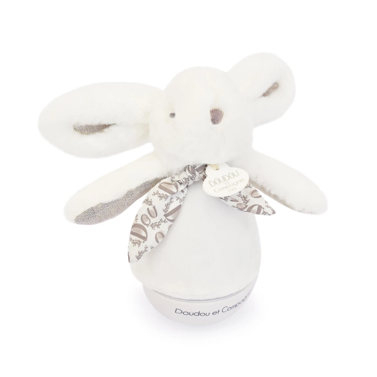 DOUDOU ET COMPAGNIE DOUDOU lampka nocna muzyczna Lapin Doudou Culbuto  16 cm biała