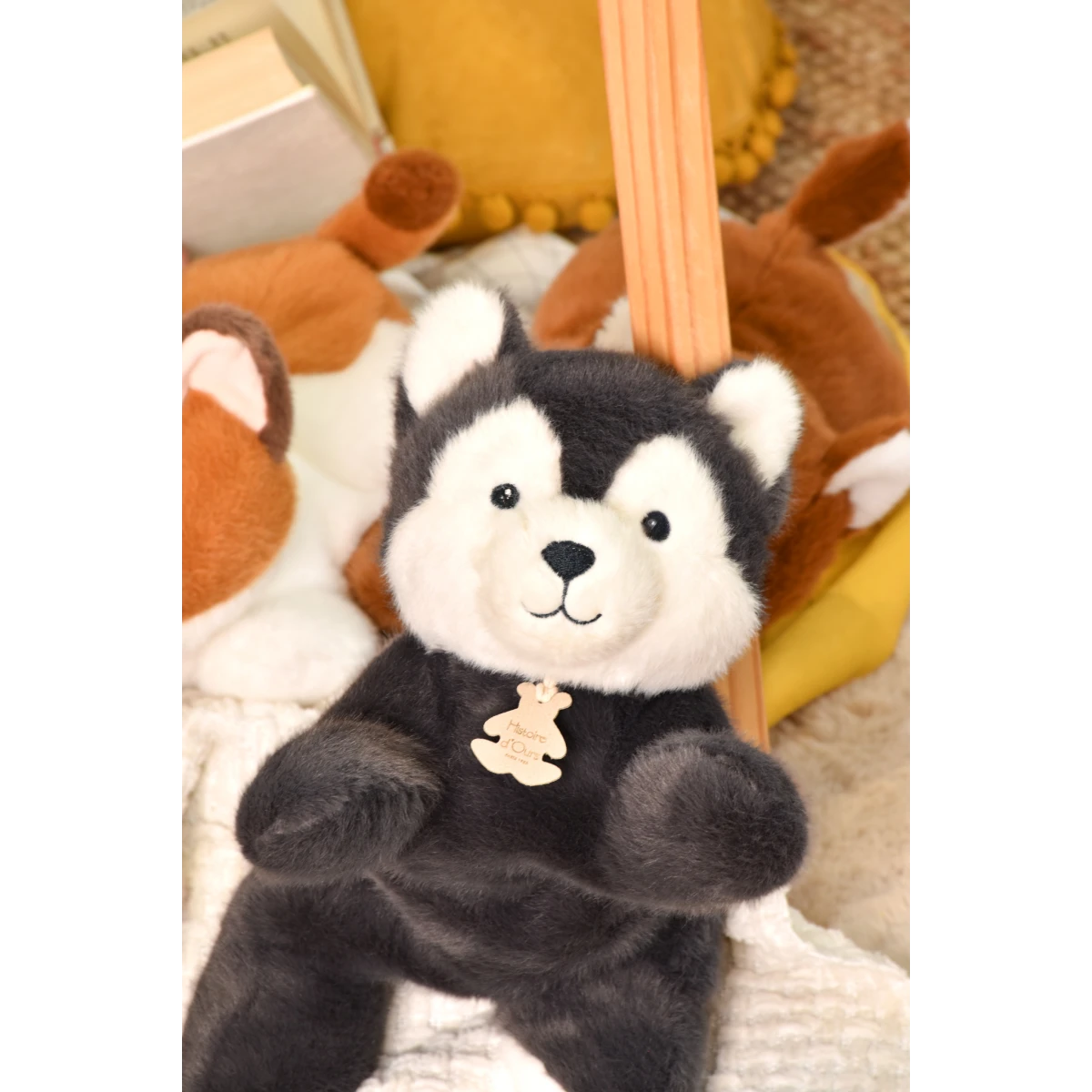 DOUDOU ET COMPAGNIE DOUDOU obciążeniowy pluszowy wilk Les P'tits Relax Histoire d'Ours 30 cm szary