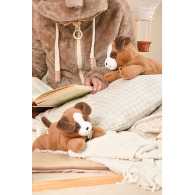 DOUDOU ET COMPAGNIE DOUDOU obciążeniowy pluszowy pies Les P'tits Relax Histoire d'Ours 30 cm brązowy