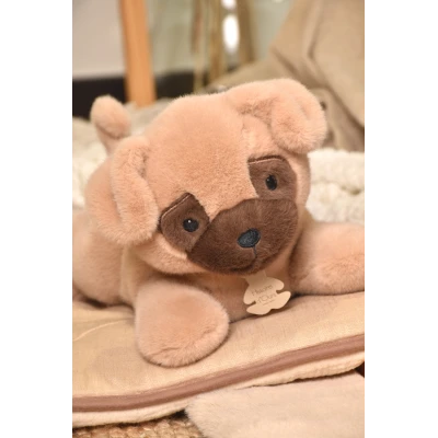 DOUDOU ET COMPAGNIE DOUDOU obciążeniowy pluszowy pies mops Les P'tits Relax Histoire d'Ours 30 cm biały