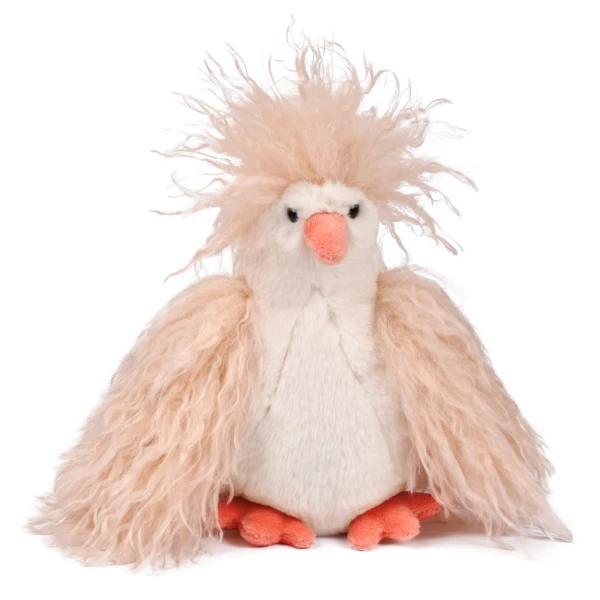 DOUDOU ET COMPAGNIE DOUDOU przytulanka kurka Poulette Frisottis Histoire d'Ours 20 cm kręcone piórka