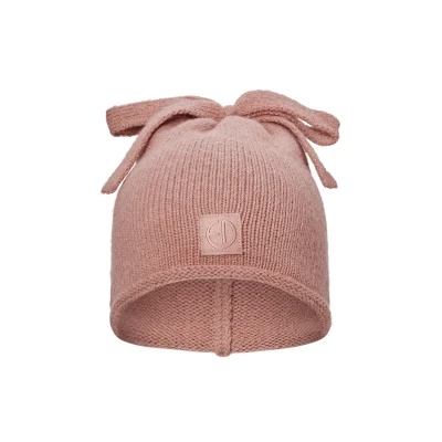 ELODIE DETAILS czapka zimowa Furry Knit Beanie Rosy Bow 0-6 m-cy