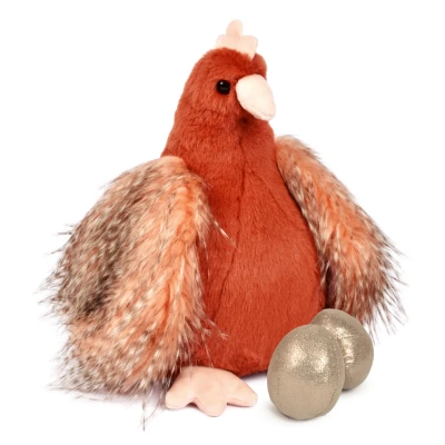 DOUDOU ET COMPAGNIE DOUDOU przytulanka kurka Poulette ze złotymi jajkami Histoire d'Ours 28 cm