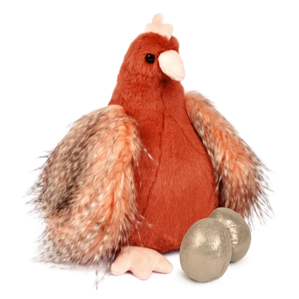 DOUDOU ET COMPAGNIE DOUDOU przytulanka kurka Poulette ze złotymi jajkami Histoire d'Ours 28 cm