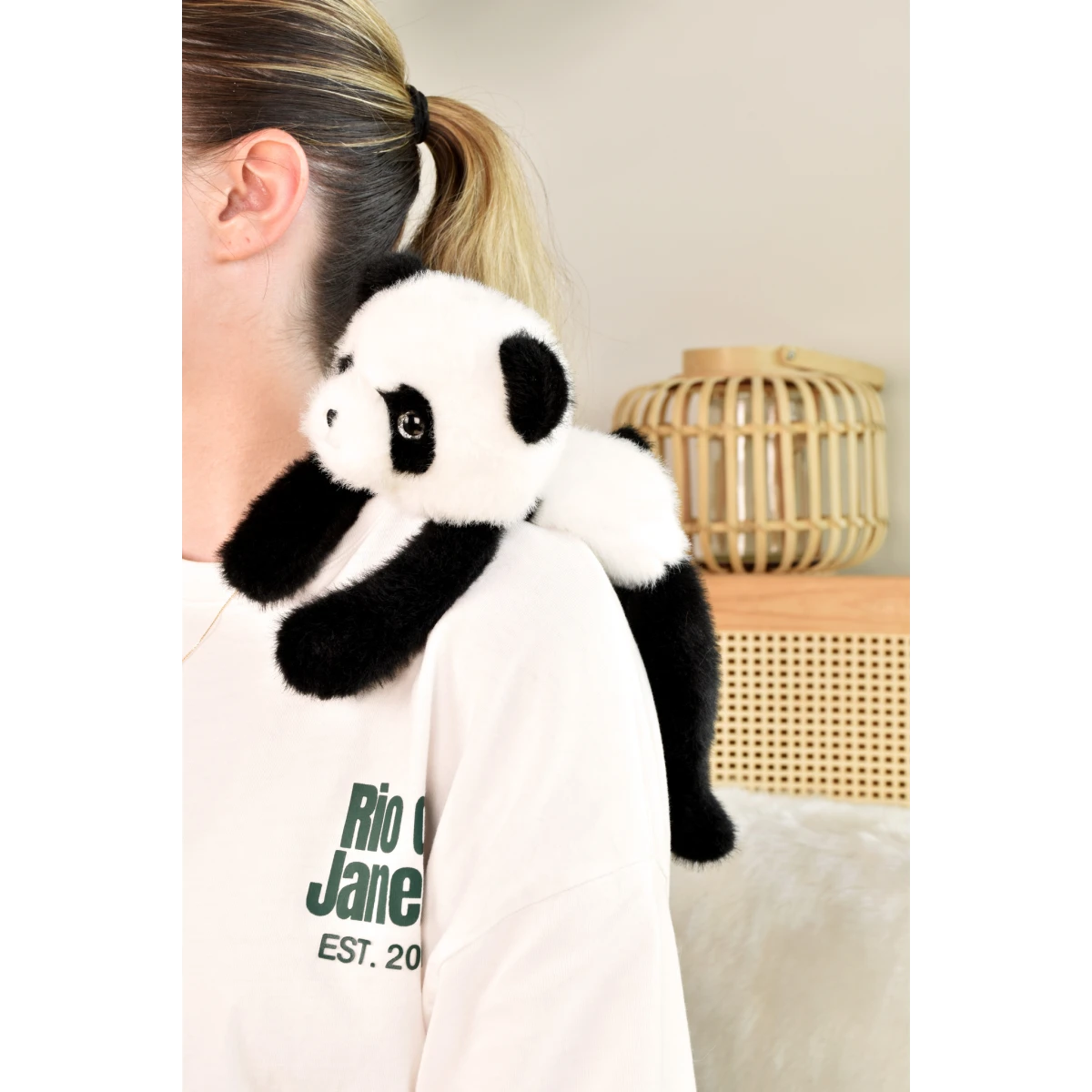 DOUDOU ET COMPAGNIE DOUDOU przytulanka magnetyczna Podcoll Panda Histoire d'Ours 30 cm czarno-biały