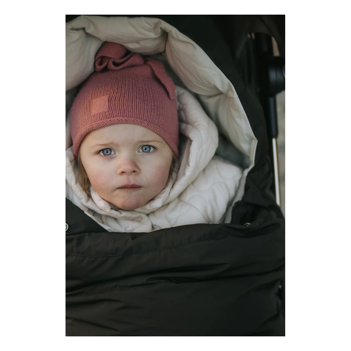ELODIE DETAILS czapka zimowa Furry Knit Beanie Rosy Bow 0-6 m-cy