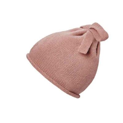 ELODIE DETAILS czapka zimowa Furry Knit Beanie Rosy Bow 6-12 m-cy