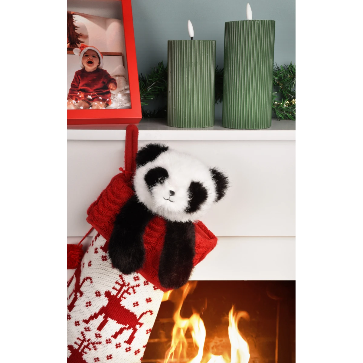 DOUDOU ET COMPAGNIE DOUDOU przytulanka magnetyczna Podcoll Panda Histoire d'Ours 30 cm czarno-biały