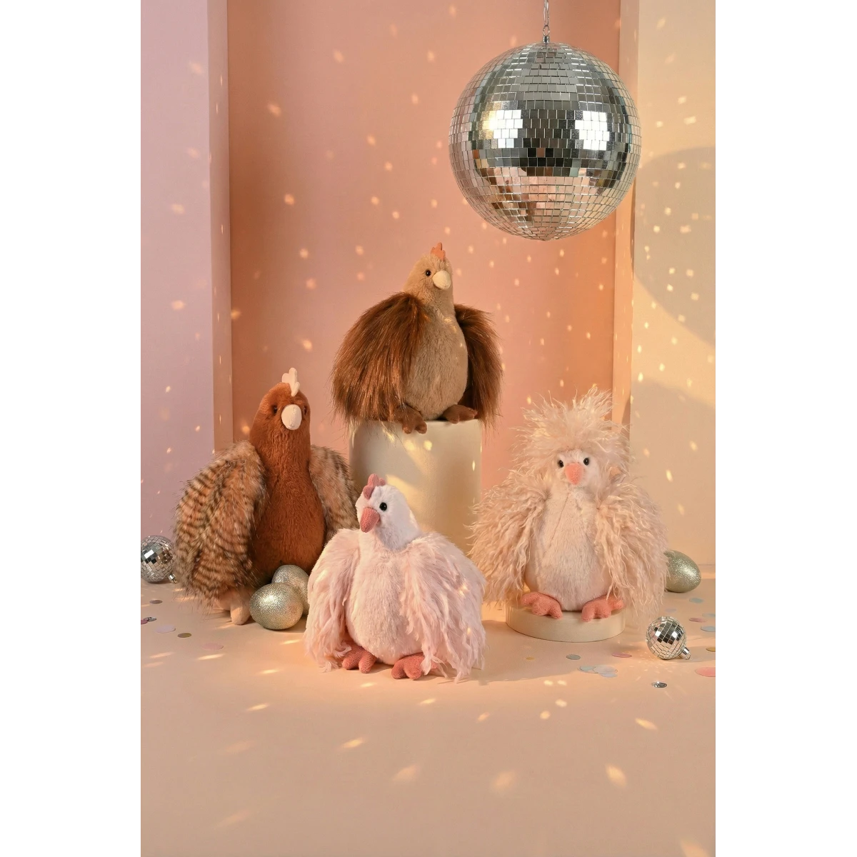 DOUDOU ET COMPAGNIE DOUDOU przytulanka kurka Poulette Rose Lady Histoire d'Ours 20 cm różowa