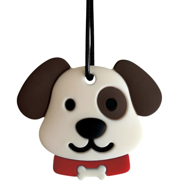 JELLYSTONE DESIGNS Jellystone Gryzak terapeutyczny MEDIUM antystresowy naszyjnik–PUPPY PENDANT RED