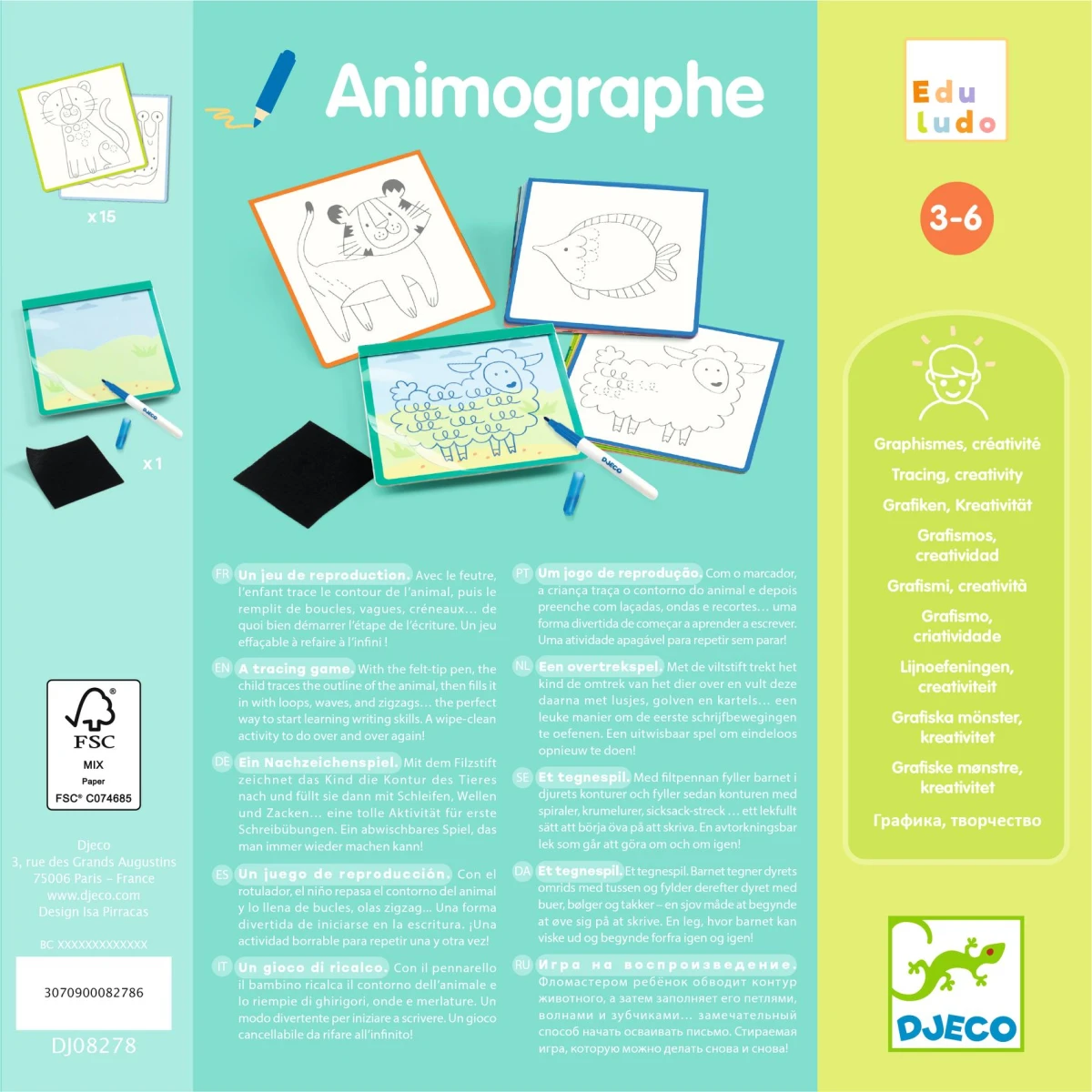 DJECO Eduludo odrysowywanie ANIMOGRAF