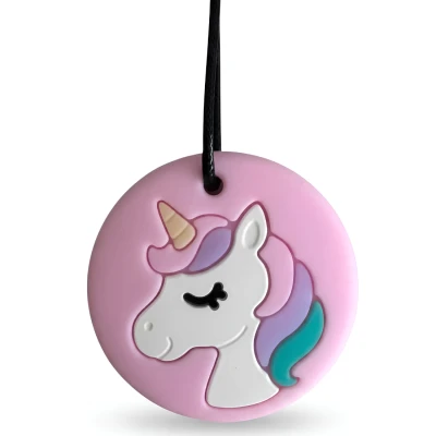 JELLYSTONE DESIGNS Jellystone Gryzak terapeutyczny MEDIUM antystresowy naszyjnik–PENDANT UNICORN PINK