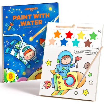 Jarmelo Kolorowanka Akwarelowa Space – malowanka wodna pędzelek gruby papier zapobiegający przesiąkaniu kosmos 3+