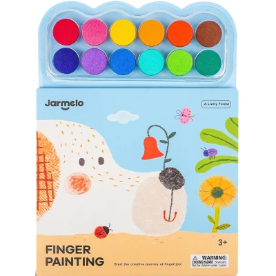 Jarmelo Finger Painting Forest — kreatywna książeczka do malowania palcami motyw leśny 12 gąbek