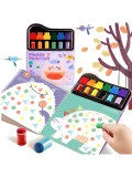 Jarmelo Finger Painting — kreatywna książeczka do malowania palcami szablony nakładki piankowe stempelkowe 6 kolorów