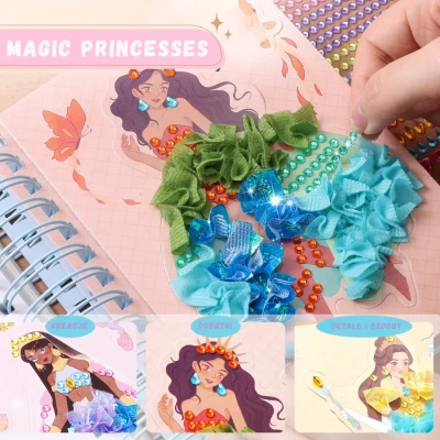 Jarmelo Poke Art 4w1 Magiczne Księżniczki – Projektowanie Mody Zeszyt Kreatywny 1000+ elementów Pędzelki 3+