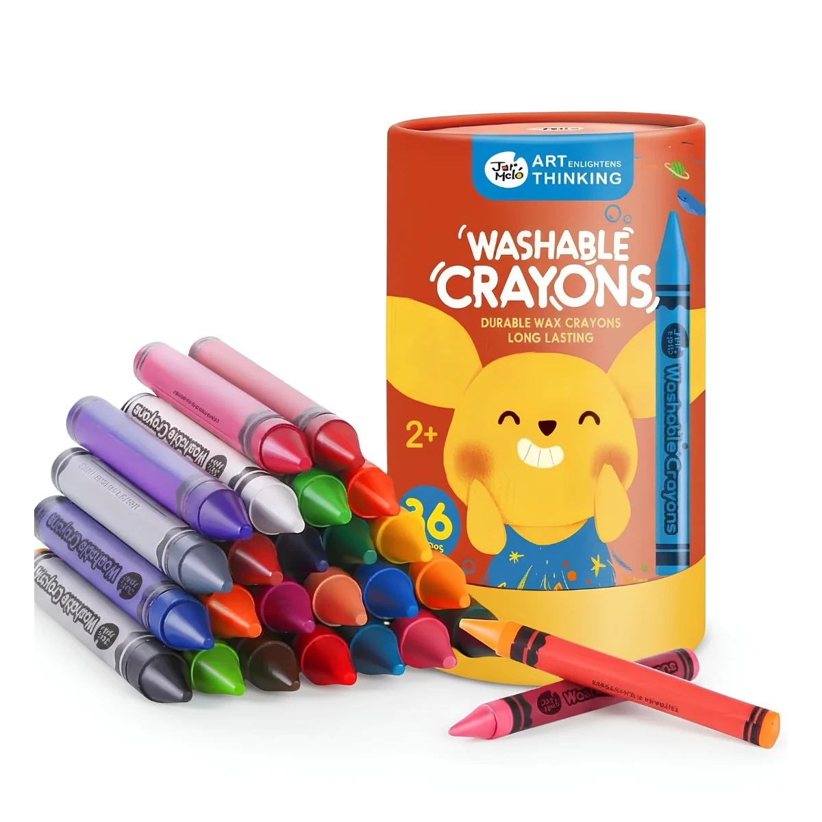 Jarmelo Crayons kredki świecowe dla dzieci zmywalne 36 kolorów 2 lata+