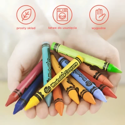 Jarmelo Crayons kredki świecowe dla dzieci zmywalne 36 kolorów 2 lata+