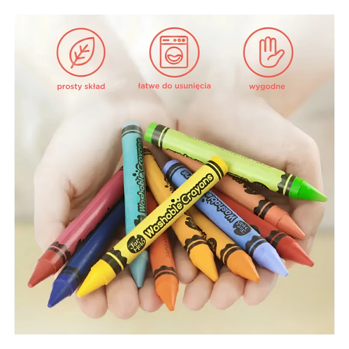 Jarmelo Crayons kredki świecowe dla dzieci zmywalne 36 kolorów 2 lata+