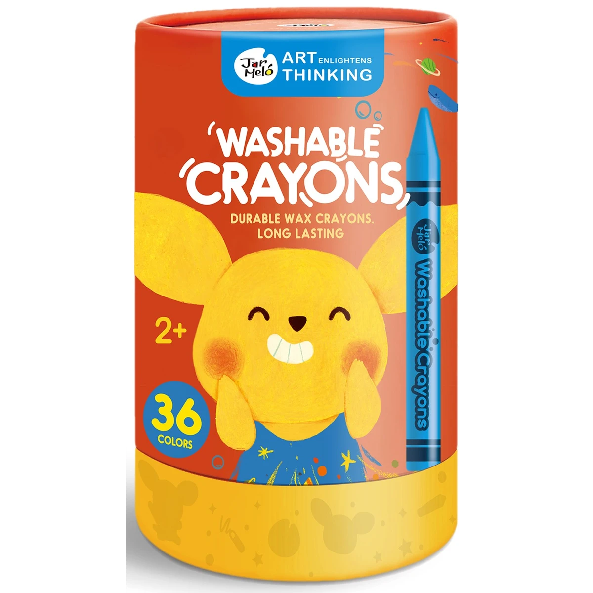 Jarmelo Crayons kredki świecowe dla dzieci zmywalne 36 kolorów 2 lata+