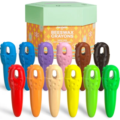 Jarmelo Key Crayons kredki klucze jumbo z wosku pszczelego ze sznurkiem do nawlekania 12 kolorów
