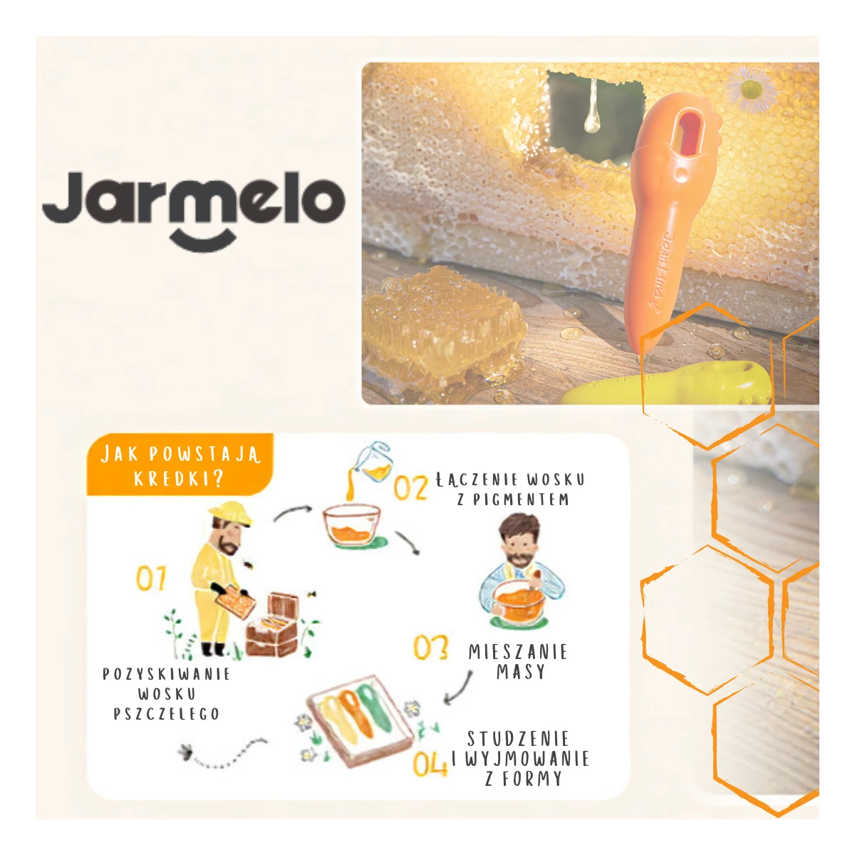 Jarmelo Key Crayons kredki klucze jumbo z wosku pszczelego ze sznurkiem do nawlekania 12 kolorów