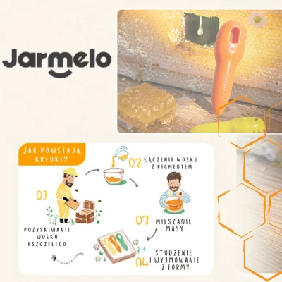 Jarmelo Key Crayons kredki klucze jumbo z wosku pszczelego ze sznurkiem do nawlekania 24 kolorów