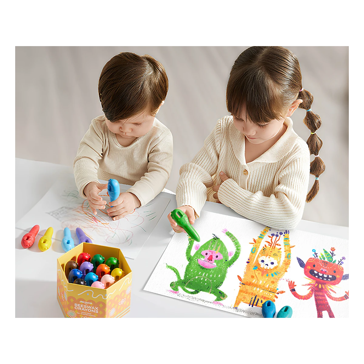 Jarmelo Key Crayons kredki klucze jumbo z wosku pszczelego ze sznurkiem do nawlekania 24 kolorów