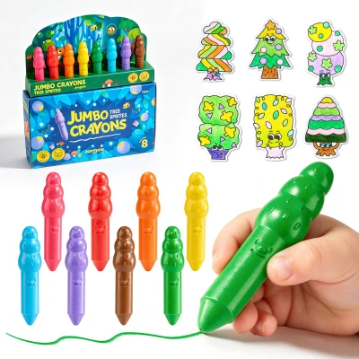 Jarmelo Leśne duszki Jumbo Crayons — wzmocnione grube kredki z wosku pszczelego 8 kolorów 1+