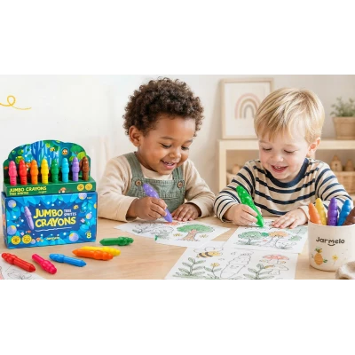 Jarmelo Leśne duszki Jumbo Crayons — wzmocnione grube kredki z wosku pszczelego 8 kolorów 1+
