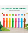 Jarmelo Leśne duszki Jumbo Crayons — wzmocnione grube kredki z wosku pszczelego 8 kolorów 1+