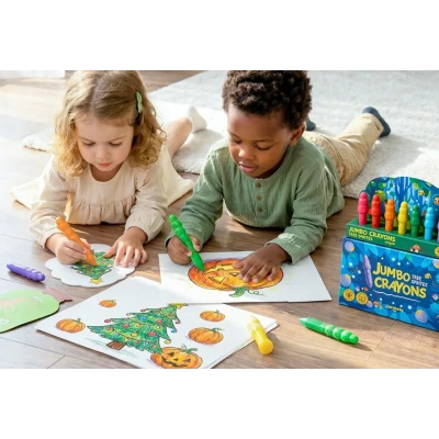 Jarmelo Leśne duszki Jumbo Crayons — wzmocnione grube kredki z wosku pszczelego 8 kolorów 1+