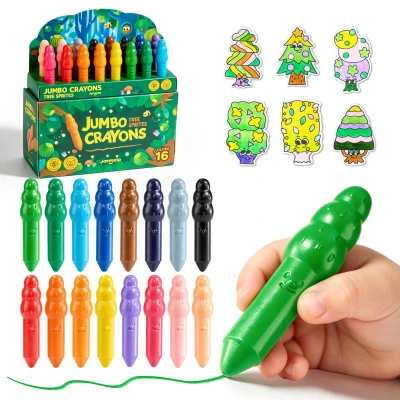 Jarmelo Leśne duszki Jumbo Crayons — wzmocnione grube kredki z wosku pszczelego 16 kolorów 1+