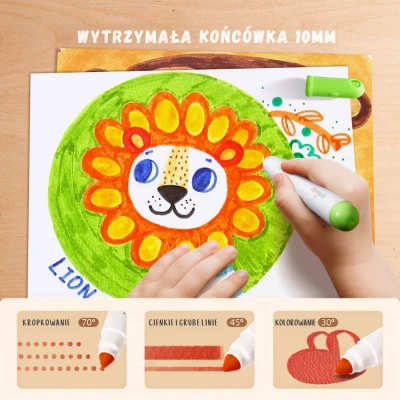 Jarmelo Wash Power Marker — grube zmywalne flamastry dla dzieci 12 kolorów 3+