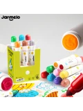 Jarmelo Farm Animals flamastry ze stemplami na bazie wody Zwierzęta 6 kolorów zmywalne 3+