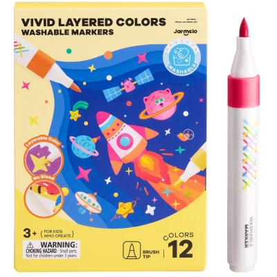 Jarmelo Layered Markers — ergonomiczne flamastry z efektem warstwowym cienka końcówka 12 kolorów 3+
