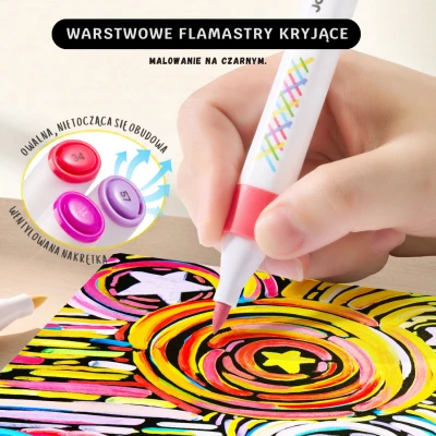 Jarmelo Layered Markers — ergonomiczne flamastry z efektem warstwowym cienka końcówka 12 kolorów 3+