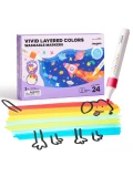 Jarmelo Layered Markers — ergonomiczne flamastry z efektem warstwowym cienka końcówka 24 kolory 3+