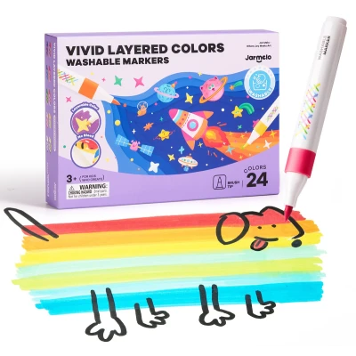 Jarmelo Layered Markers — ergonomiczne flamastry z efektem warstwowym cienka końcówka 24 kolory 3+
