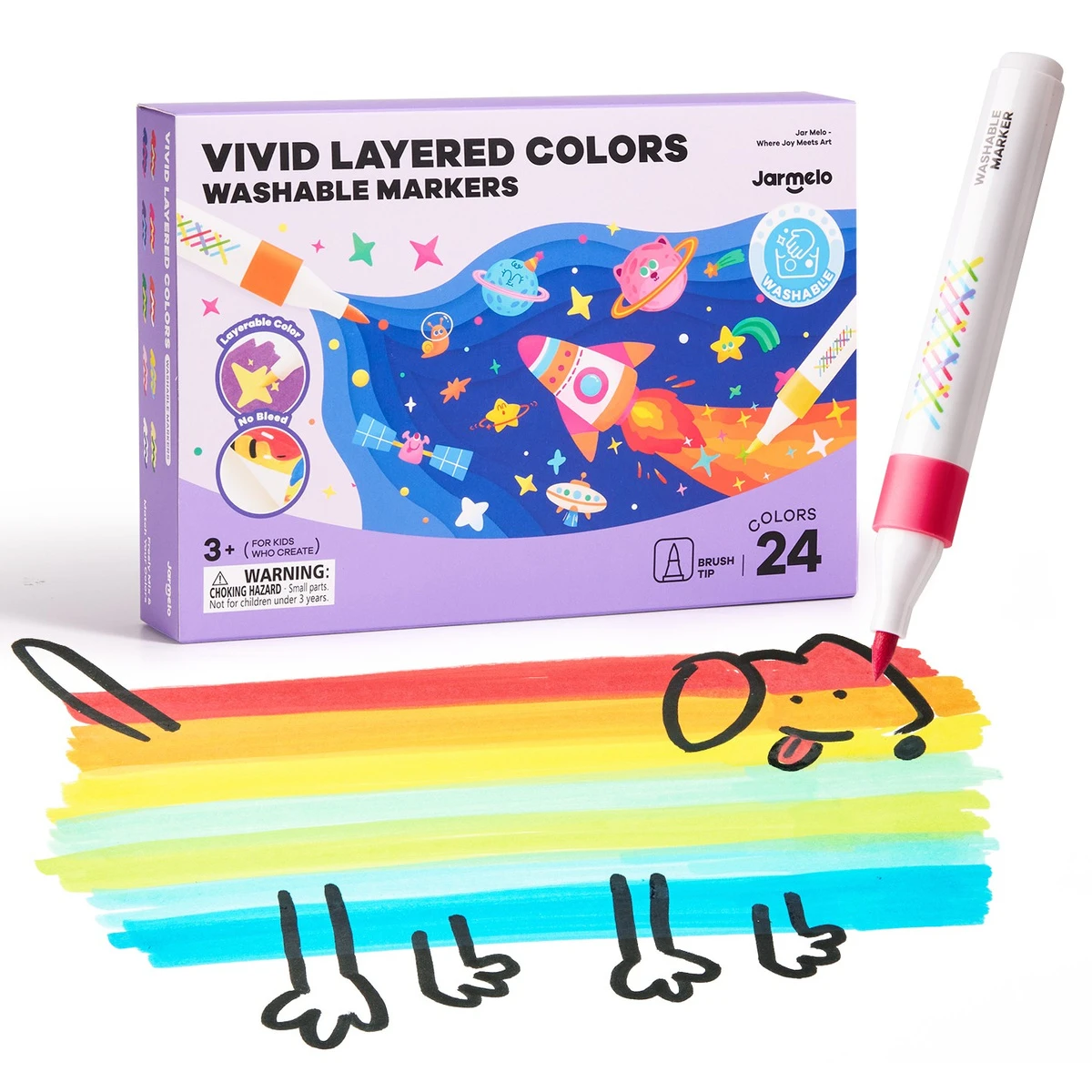 Jarmelo Layered Markers — ergonomiczne flamastry z efektem warstwowym cienka końcówka 24 kolory 3+
