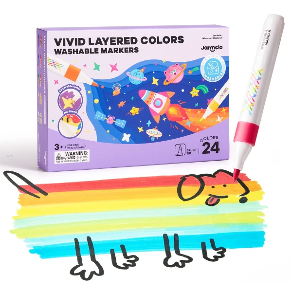 Jarmelo Layered Markers — ergonomiczne flamastry z efektem warstwowym cienka końcówka 24 kolory 3+