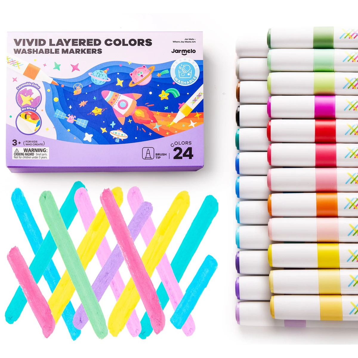 Jarmelo Layered Markers — ergonomiczne flamastry z efektem warstwowym cienka końcówka 24 kolory 3+