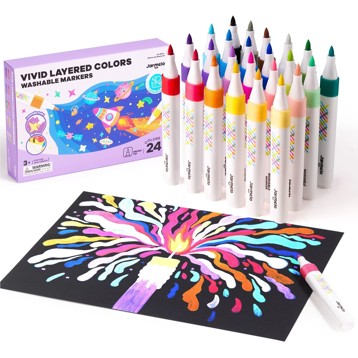 Jarmelo Layered Markers — ergonomiczne flamastry z efektem warstwowym cienka końcówka 24 kolory 3+