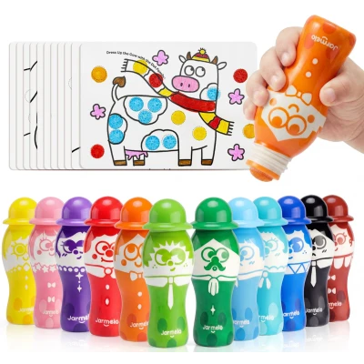 Jarmelo Dot Family — markery stempelkowe bingo dla dzieci łatwy chwyt zmywalne 12 kolorów 3+